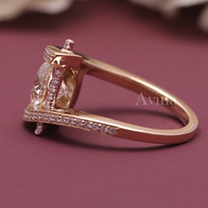 Anillo Abierto con Diamante Cultivado en Laboratorio Certificado por IGI, Oro de 9K, Corte Redondo, Anillo de Diamantes para Mujer - Product Image 3