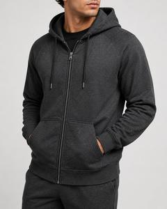 Sudadera con Capucha y Cremallera para Hombre, Color Sólido, Corte Holgado Informal, Tejido de Forro Polar, Ropa de Invierno Ecológica de Secado Rápido, Estilo Urbano - Product Image 2