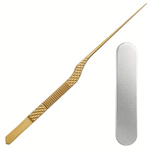 Pince à épiler chirurgicale dorée incurvée pour le nettoyage des oreilles, instrument de précision de 16,5 cm pour l'hygiène et l'entretien des oreilles, à usage médical - Product Image 2