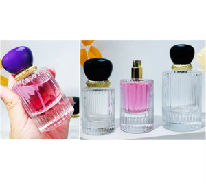 Bouteille de parfum en gros, style tasse à thé chinoise, 50 ml, 100 ml, en verre irrégulier poli, avec capuchon et étiquettes cosmétiques transparentes - Product Image 5
