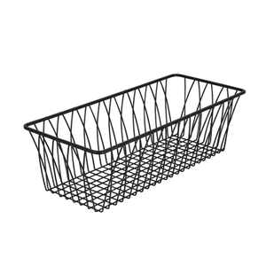 Fancy Design Rectangle Metal Iron <b>Wire</b> <b>Basket</b> Black Finished Eco-Friendly Multifunction <b>for</b> Tabletop Kitchen Fruits Vegetables - Product Image 1