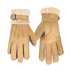 Guantes de cuero genuino a prueba de viento con pantalla táctil, nueva moda para exteriores, guantes de cuero con forro de piel para mujer, alta calidad, para las cuatro estaciones - Product Image 5