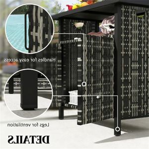 Mobiletto Portaoggetti da Esterno Grigio Misto con Portasciugamani - Armadietti Portautensili Durevoli dal Design Elegante - Product Image 4