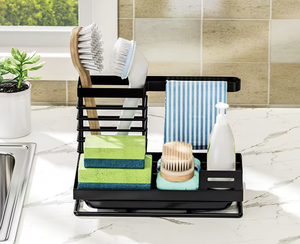 Estante Metálico Plegable y Apilable de un Solo Nivel para Esponjas de Fregadero, Organizador de Esponjas, Cepillos y Toallas de Cocina con Drenaje - Product Image 4