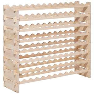 Casier à vin modulaire empilable en bois massif à 8 niveaux, capacité de 96 bouteilles, autoportant, pour Pinot Noir, rangement pour cuisine, cave, bar, style naturel - Product Image 1
