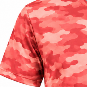 Camiseta Deportiva de Camuflaje Coral para Hombre, Manga Corta, Cuello Redondo, Estampado de Camuflaje, para Entrenamiento, Running, Gimnasio, Ejercicio, Ropa Deportiva Activa - Product Image 3