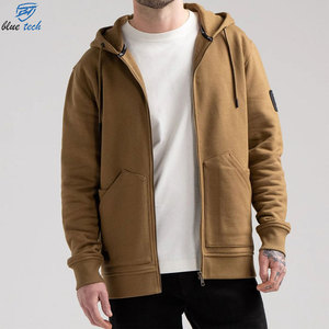 เสื้อฮู้ดซิปเต็มตัวผู้ชายแบบเรียบ พรีเมียม ผ้าคอตตอนผสม 100% ขายส่ง เสื้อผ้าขายส่ง ผู้ผลิตเสื้อผ้า บริการ OEM - Product Image 1