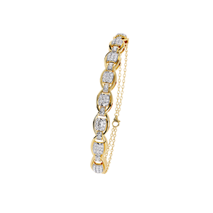 AMBER JEWELS Classic 18k <b>Solid</b> <b>Gold</b> Natural Stone Chain Link Bracelet Unisex Wedding Jewelry IGI Certified Rhodium Plated Claw - Product Image 3