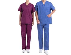 Nouveaux ensembles de blouses d'hôpital unisexes 2026 à séchage rapide en sergé 100 % coton, ensemble deux pièces (haut et pantalon) avec détection d'aiguilles, OEM - Product Image 3