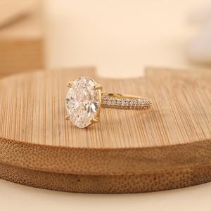 แหวนหมั้นมอสซาไนต์ ดีไซน์หรูหรา แหวนขอแต่งงาน เงินแท้ 925 ชุบทอง 14K ของขวัญเครื่องประดับ - Product Image 6