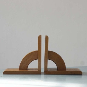 Offre Spéciale : Serre-livres en bois massif, design moderne et minimaliste, robuste, grain naturel, décoratif pour bibliothèque - Product Image 3