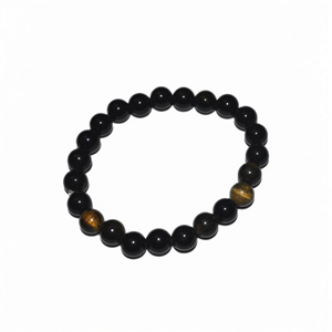 Bracelet en pierre œil de tigre noir en gros - Accessoire de mode en cristal - Product Image 2