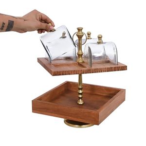 4-Piece Handmade Paper <b>Cake</b> <b>Stand</b> <b>Glass</b> Cloche Display Rack PILLAR Shape Dessert Serving Holder Hand Wash Only for Bakery Party - Product Image 1