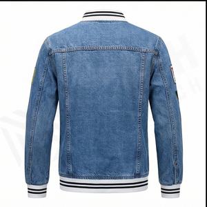 Chaqueta vaquera transpirable de alta calidad con estampado de moda nueva hecha en fábrica para hombre con personalización de logotipo frontal - Product Image 3