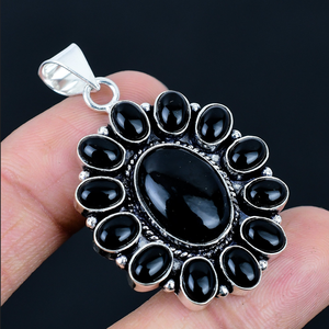 Pendentif fleur en pierres précieuses naturelles, collier floral, bijoux pour femmes - Product Image 2