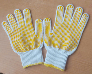 Guantes de seguridad con puntos de seguridad de hilo de algodón a precio económico - Product Image 1