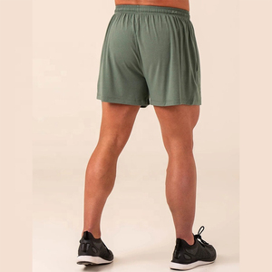 <b>Men's</b> Solid <b>Green</b> Cotton Drawstring <b>Shorts</b> With Pockets Casual Breathable Fit Mid Waist Knitted Sport <b>Shorts</b> - Product Image 3