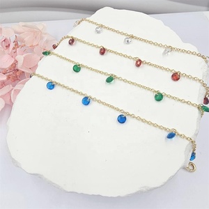 Gran oferta, collar con abalorio chapado en oro de 14 quilates para mujer, forma de gota de agua a la moda, cristales CZ, ocasiones de fiesta, moda, 4 capas chapadas - Product Image 1