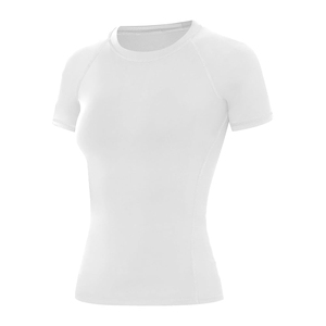 <b>Women's</b> <b>White</b> <b>Short</b> <b>Sleeve</b> Crew Neck Slim Fit Quick Dry Knitted Solid Color Polyester T-<b>Shirt</b> Casual Sporty Athletic Wear - Product Image 1