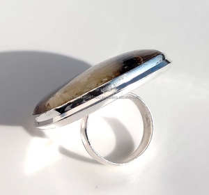 Anillo de piedras preciosas septarianas de Plata de Ley 925 clásico hecho a mano boda/compromiso/fiesta mamá anillo de regalo - Product Image 3