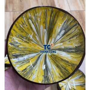 ของขวัญสุดพิเศษ ชามมะพร้าวเคลือบเงา ของที่ระลึก ศิลปะนามธรรม สไตล์วินเทจ เป็นมิตรกับสิ่งแวดล้อม ของตกแต่งโต๊ะจากเวียดนาม - Product Image 1