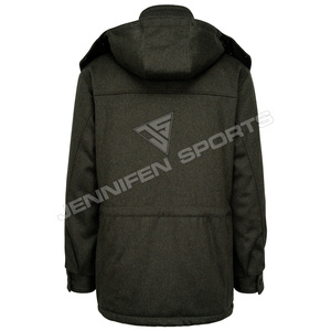 Nuevo Diseño de Abrigo Largo Transpirable de Lana 100% para Hombre, Chaqueta de Caza de Invierno con Capucha Personalizable en Color y Diseño - Product Image 6