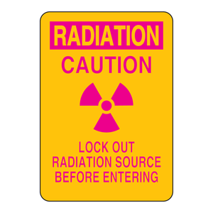 Panneau de signalisation de sécurité anti-rayonnement Brady - PVC et aluminium imprimés UV pour le contrôle d'accès en laboratoire et industriel - Product Image 1