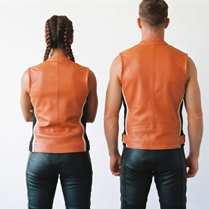 Leather Biker <b>Vest</b> Unisex Custom Motorcycle Riding Protective Sleeveless Jackets Genuine Leather <b>Racer</b> Biker <b>Vest</b> <b>Top</b> Unisex - Product Image 2