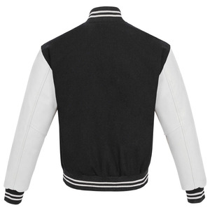 New Arrival Black <b>White</b> Color Personalized Lettermen Varsity <b>Jackets</b> Top Selling Durable Stand Winter 100% Cotton <b>Men</b> - Product Image 3