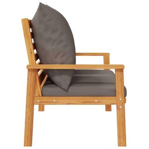 Banc de jardin en bois d'acacia massif gris foncé de 47,2 pouces de long - Product Image 5