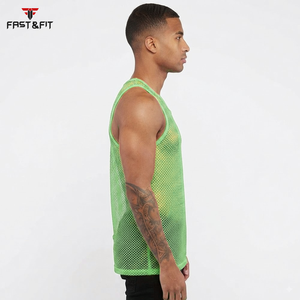 Nueva Camiseta sin Mangas de Malla Estilo Urbano para Hombre, Personalizada, 100% Poliéster, de Secado Rápido y Transpirable para el Verano - Product Image 6