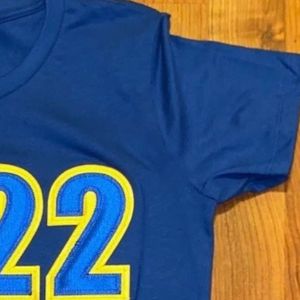 Camiseta Unisex Azul Rey Bordada 1922, Personalizada con Letras, Manga Corta, Cuello Redondo, Informal, Cómoda - Product Image 4