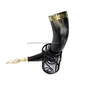 Haute Qualité Vache Viking Corne À Boire Sculpté À La Main Verre À Boire Naturel Style Animal Unique pour Les Occasions De Noël - Product Image 1