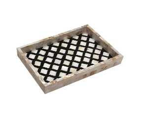 New Design Resin & MOP Inlay Serving & <b>Storage</b> <b>Trays</b> For Weddings Ramadan Eid Festive Rectangular Serving Platters For Tabletop - Product Image 1