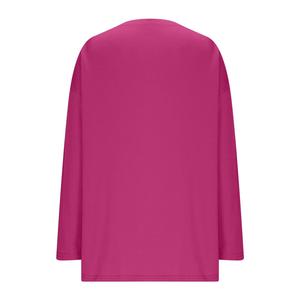 Camiseta Blusa de Poliéster para Mujer, Tallas Grandes, Casual, Tie Dye, Sólida, Manga Larga, Cuello Redondo, Antiarrugas, con Logotipo Bordado en 3D, Ajuste Holgado - Product Image 2