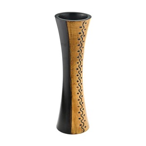 Jarrón de Cerámica Rústico Hecho a Mano, Alto, Negro Mate y Dorado Texturizado, para Decoración del Hogar - Product Image 5