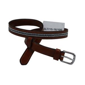 Cinturón indio formal con purpurina múltiple para damas Cinturón de cuero para montar a caballo con hebilla de acero para color negro. - Product Image 3