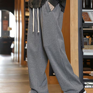 Customized Men's Jogger Baggy Pants Gray Color Outdoor Streetwear Drawstring Courser Loose Jogging Sweat Pants - Product Image 5