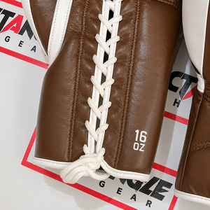 Guantes de Boxeo Rectangulares de Cuero Premium con Cordones, Guantes de Combate para Entrenamiento y Sparring, Equipo de Boxeo Profesional con Muñequeras Reforzadas - Product Image 4