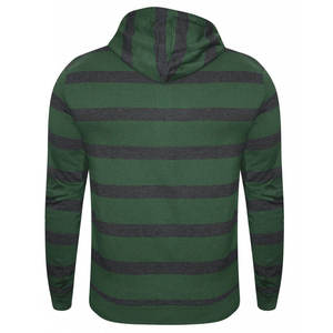 Sweat-shirt à capuche rayé pour homme, fermeture éclair, pull décontracté avec poche, vêtement d'automne, coupe classique, tricot en coton et polyester - Product Image 3
