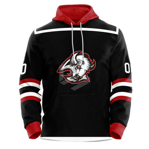 High Quality Customized Logo Heat-Transfer Printing Team Hockey Jersey <b>Pullover</b> Lace-Up Ice Hockey Hoodie Short for <b>Men</b> Adults - Product Image 5