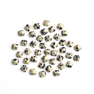Venta al por mayor de cabujones sueltos de jaspe dalmático natural de corte cuadrado, estilo pagoda, para la fabricación de joyas para mujer. - Product Image 2