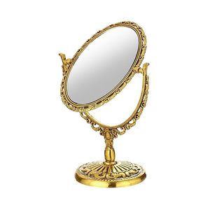 Vintage Gold Oval Tabletop <b>Vanity</b> <b>Mirror</b> Decorative <b>Makeup</b> Dressing <b>Mirror</b> with Ornate Metal Frame for Bedroom Decor - Product Image 6