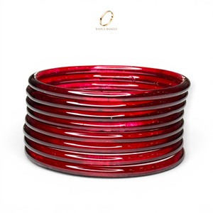 Factory Direct Kashmiri Mehroon Wine <b>Red</b> Plain Jelly Glass Bangles Set for Women Wedding Daily Wear Indian Jewelry Wholesale - Product Image 3