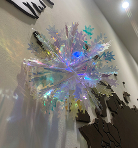 ลูกบอลรังผึ้งเกล็ดหิมะสำหรับตกแต่งงานปาร์ตี้ฟิล์มสีรุ้ง - Product Image 6