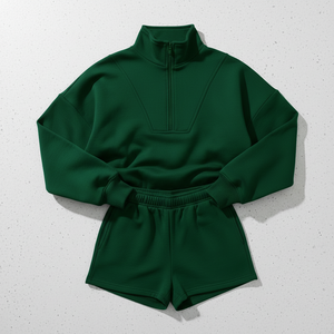 Conjunto deportivo informal para mujer al por mayor, conjunto de sudadera con capucha y pantalones cortos, ropa de gimnasio personalizada - Product Image 4