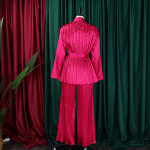 Plus Size Solid <b>African</b> 2-Piece Satin Dress Set for Women-Anti-Wrinkle & Breathable | Wholesale Private Label - Product Image 2