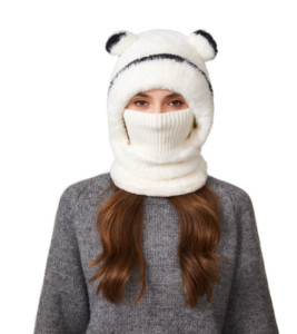 Windproof <b>Cute</b> Adorable <b>Bear</b> Eared Beanie Caps Faux Fur Earflap Hat for Unisex Adults Winter Outdoor Warm Hooded Cap 56-58cm - Product Image 4