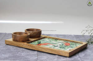 Vente en gros de plateau de service en bois naturel au design rustique moderne plats imprimés en émail de la meilleure qualité taille personnalisée pour un usage domestique par FWE - Product Image 3