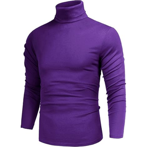 Custom Men's Winter Long Sleeve Red Turtleneck Pullover Sweater Knitted Turtle Neck Sweatshirt Manufacturer's Customizable - Product Image 1